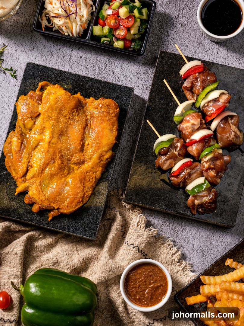 Marinated Chicken and Kebabs