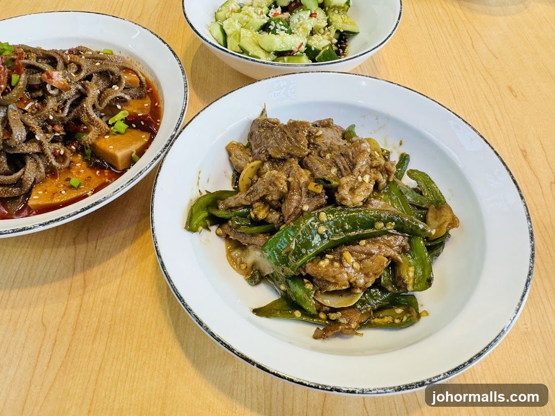 Three dishes on a wooden table