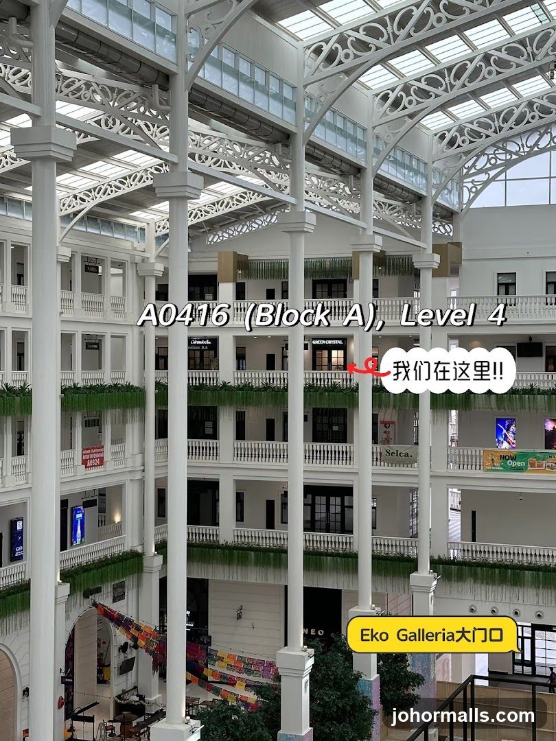 Interior of a multi-level shopping mall