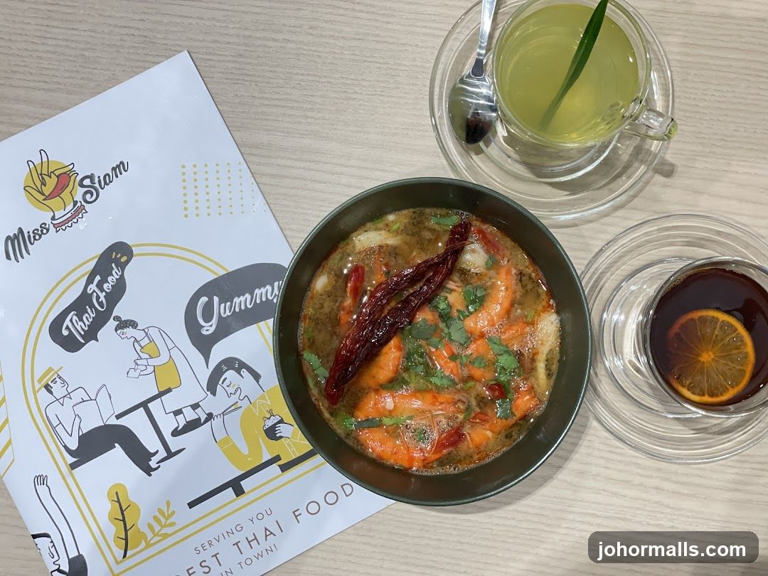 Thai Food Dish with Drinks