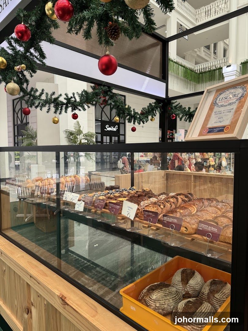 Bakery Display with Christmas Decorations