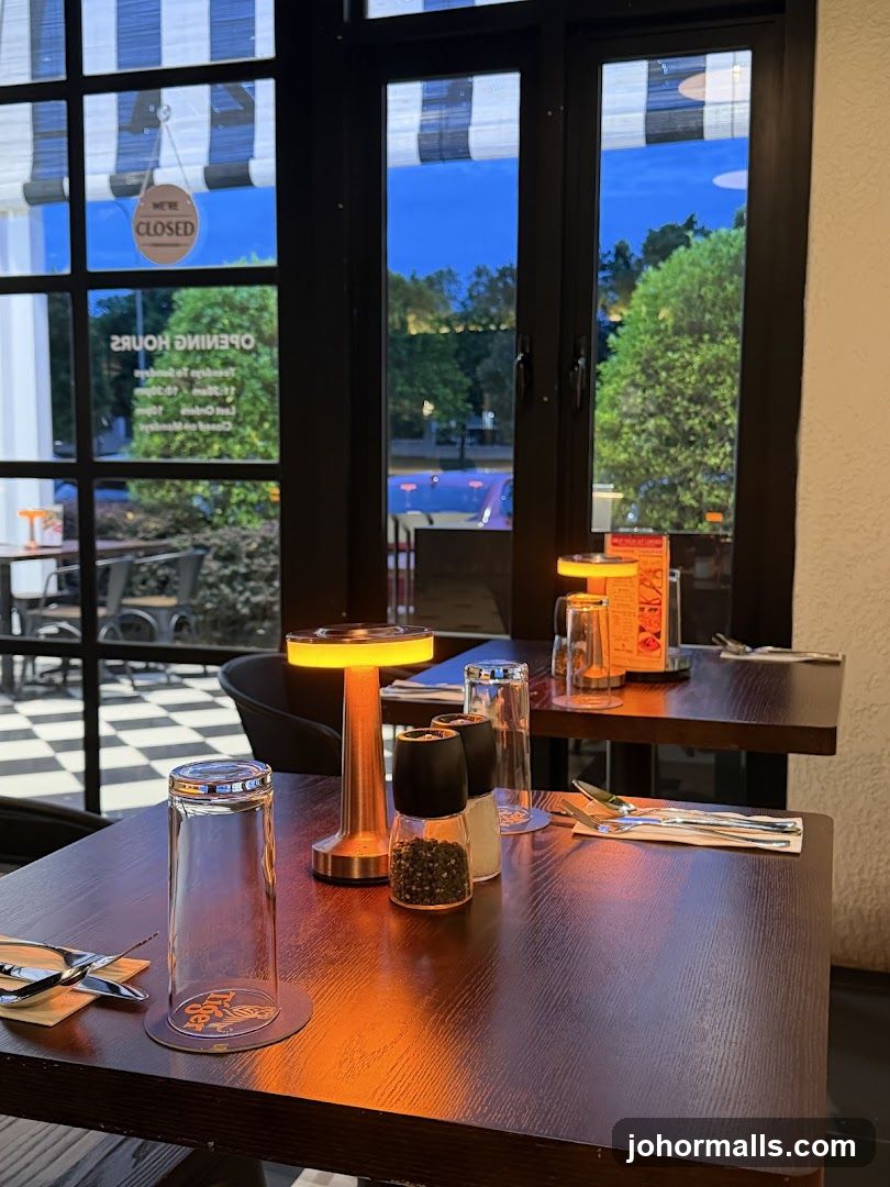Restaurant Tables Set for Dining