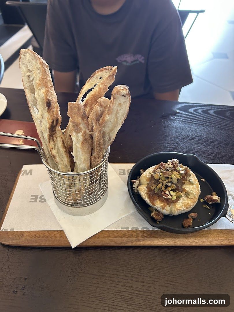 Baked Brie with Breadsticks