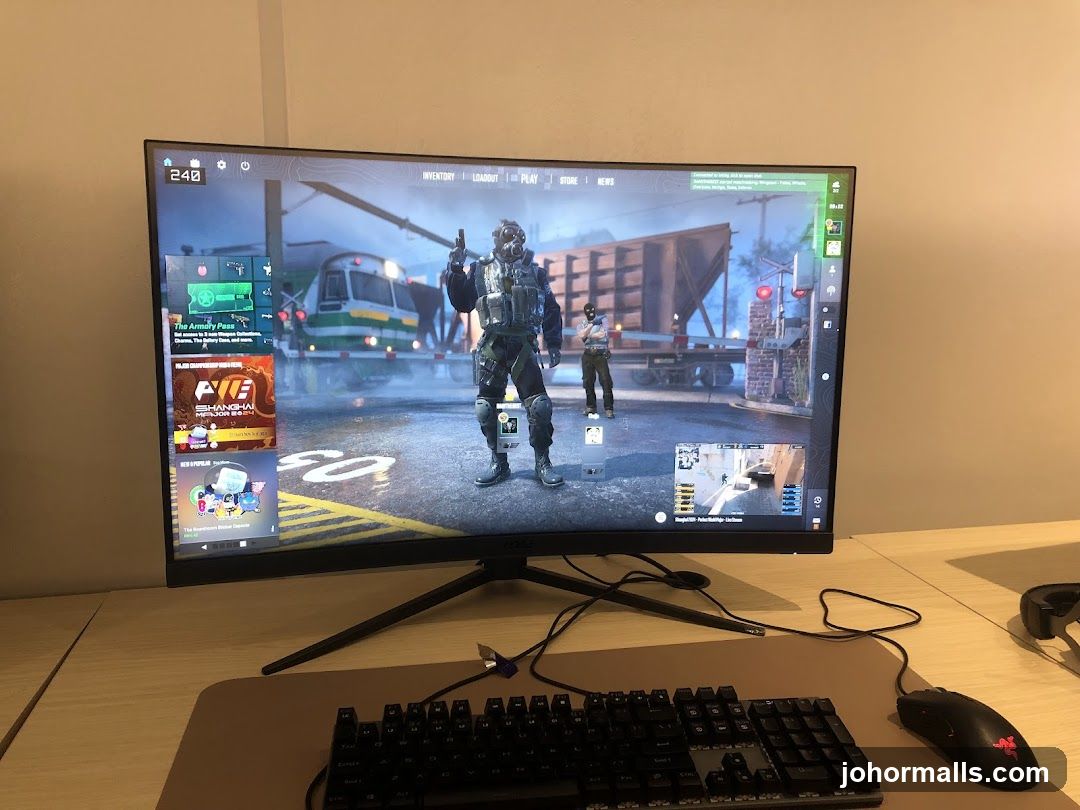 Computer Monitor Displaying a Video Game