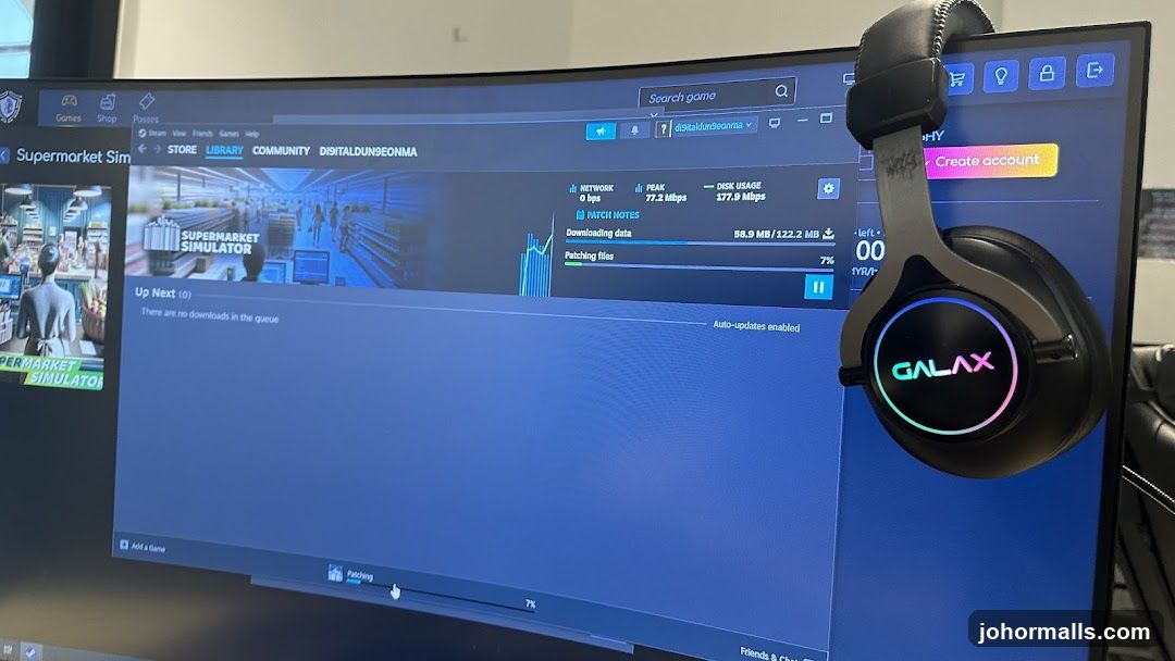Computer screen showing game patching