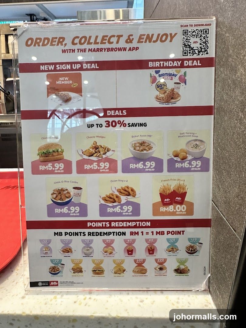 Marrybrown Deals and Points Redemption