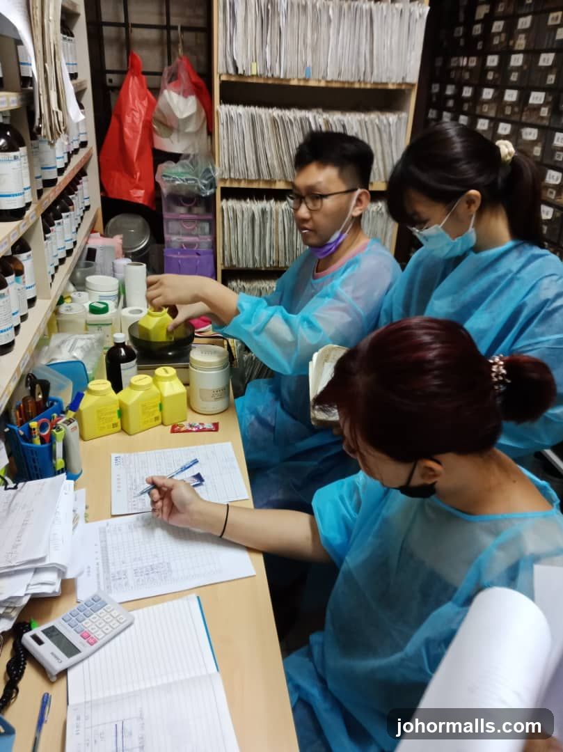 Staff working in a pharmacy