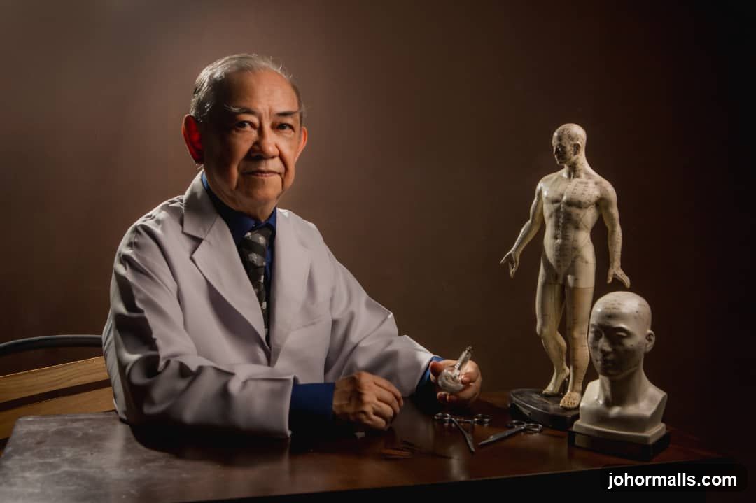 Acupuncturist with Anatomical Models