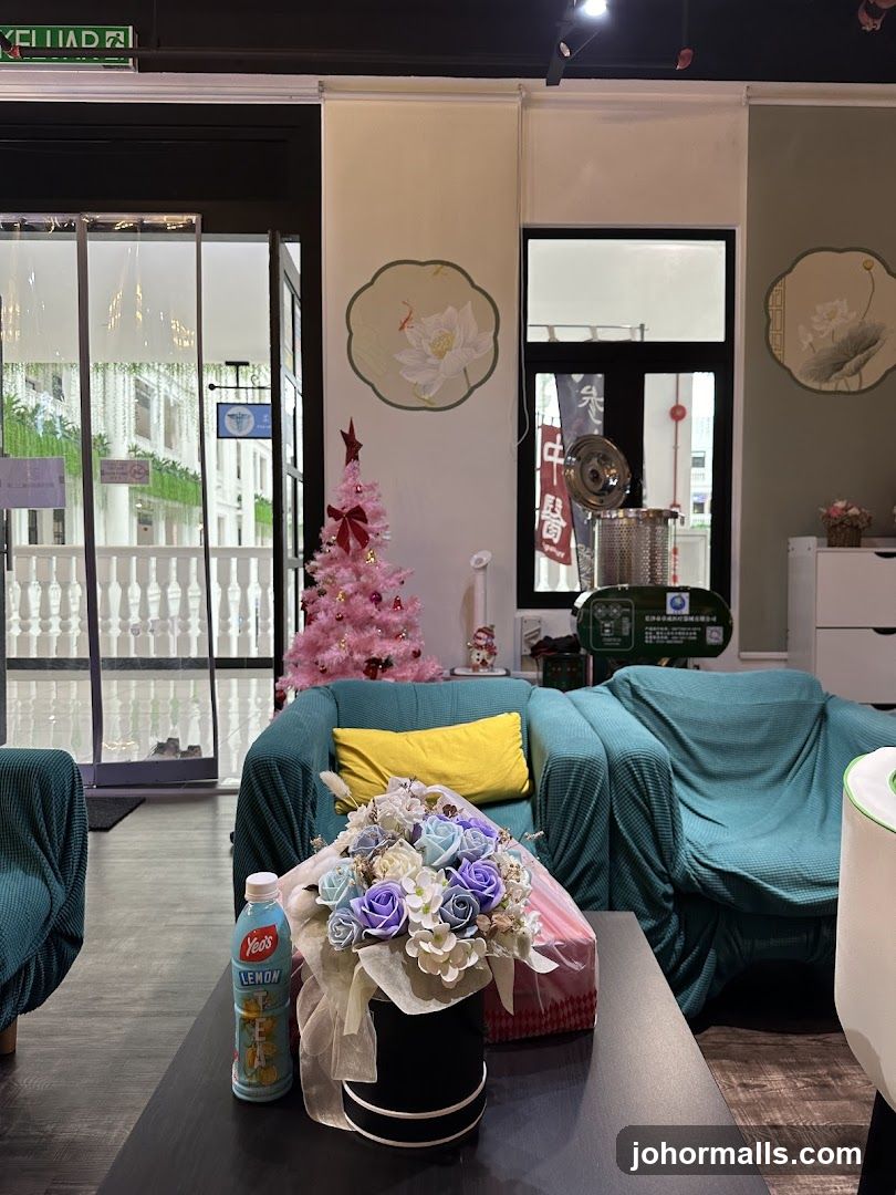 Cozy Waiting Area with Festive Decor