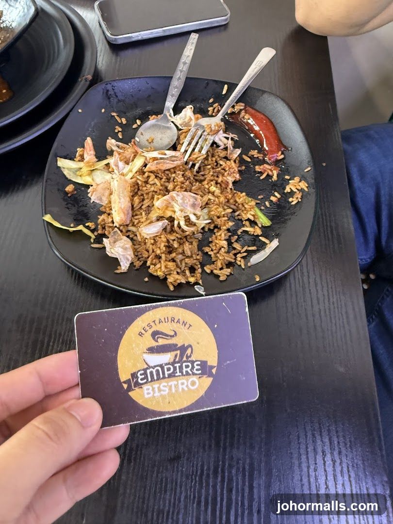 Restaurant Card and Leftover Food