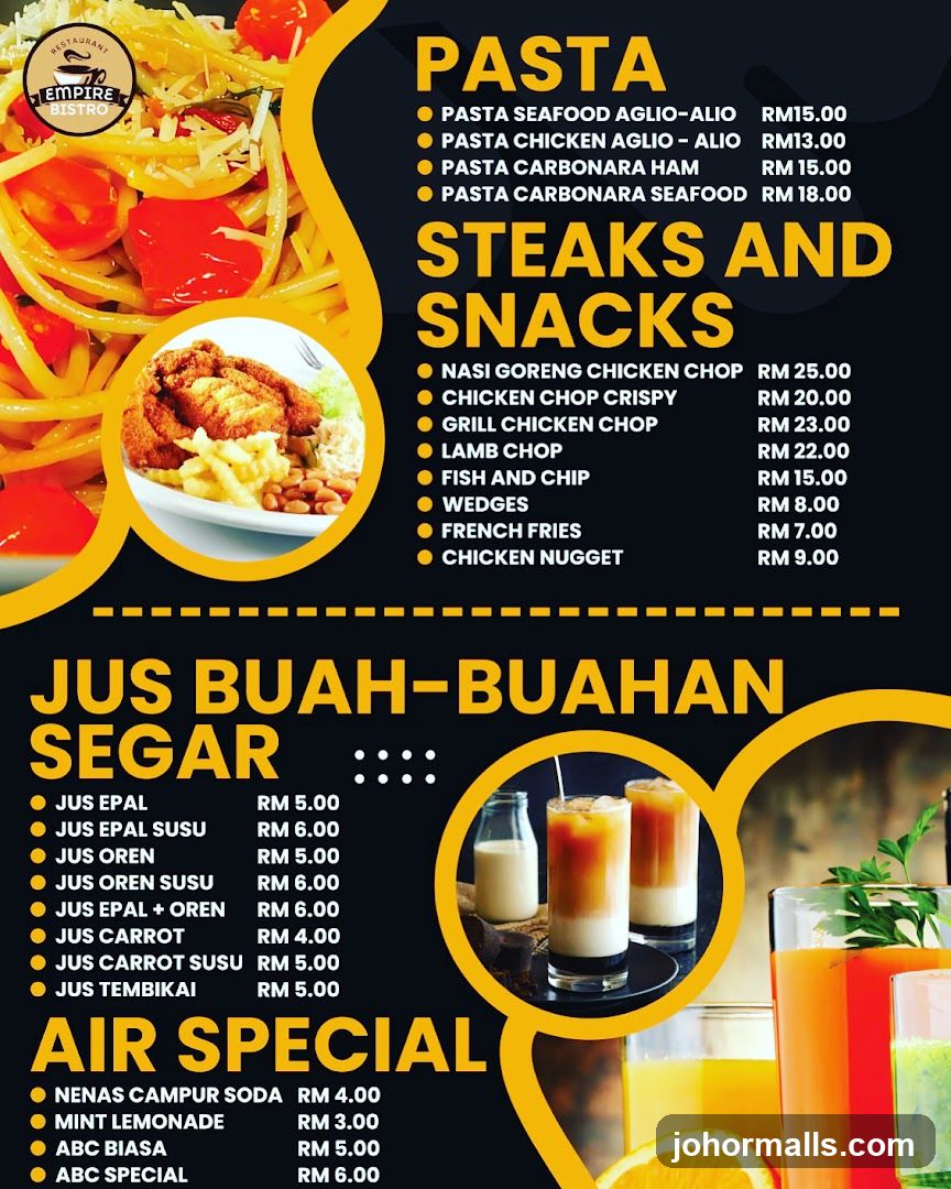 Empire Bistro Menu