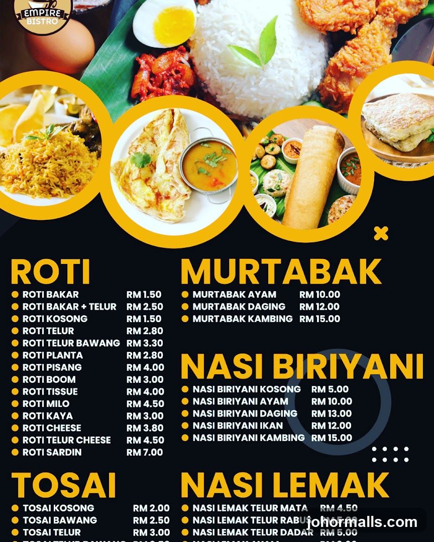 Empire Bistro Menu