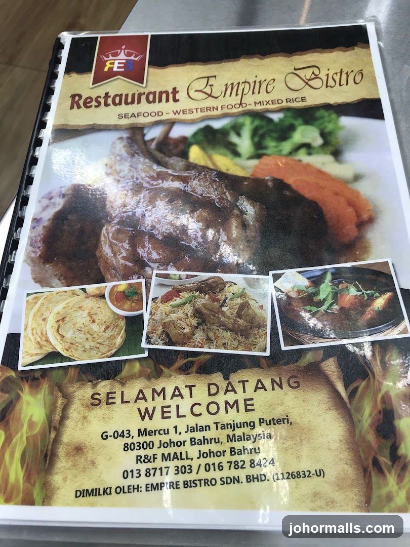Restaurant Empire Bistro Menu