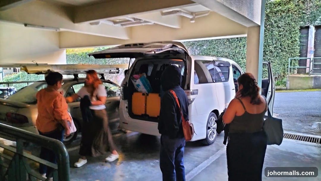 People loading luggage into a car