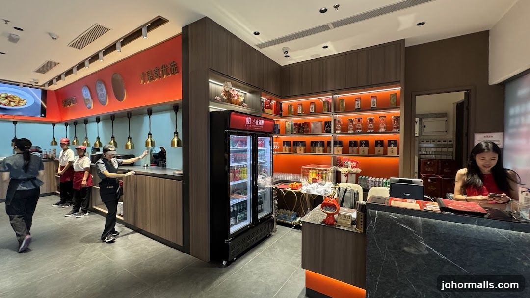 Restaurant Interior with Staff and Products