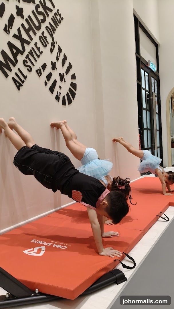 Children practicing gymnastics