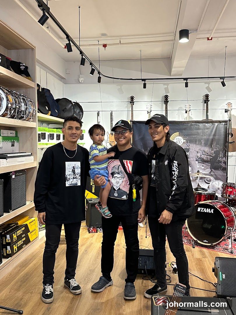 People in a music store
