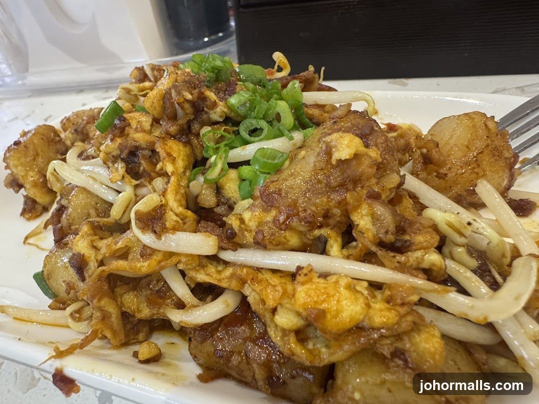 Fried Turnip Cake with Egg and Bean Sprouts