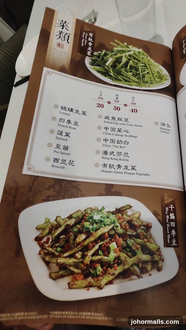 Vegetable Menu