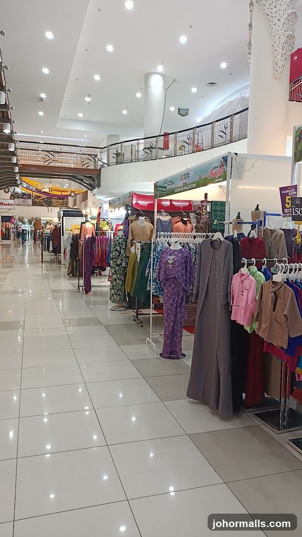Clothing stalls in a mall