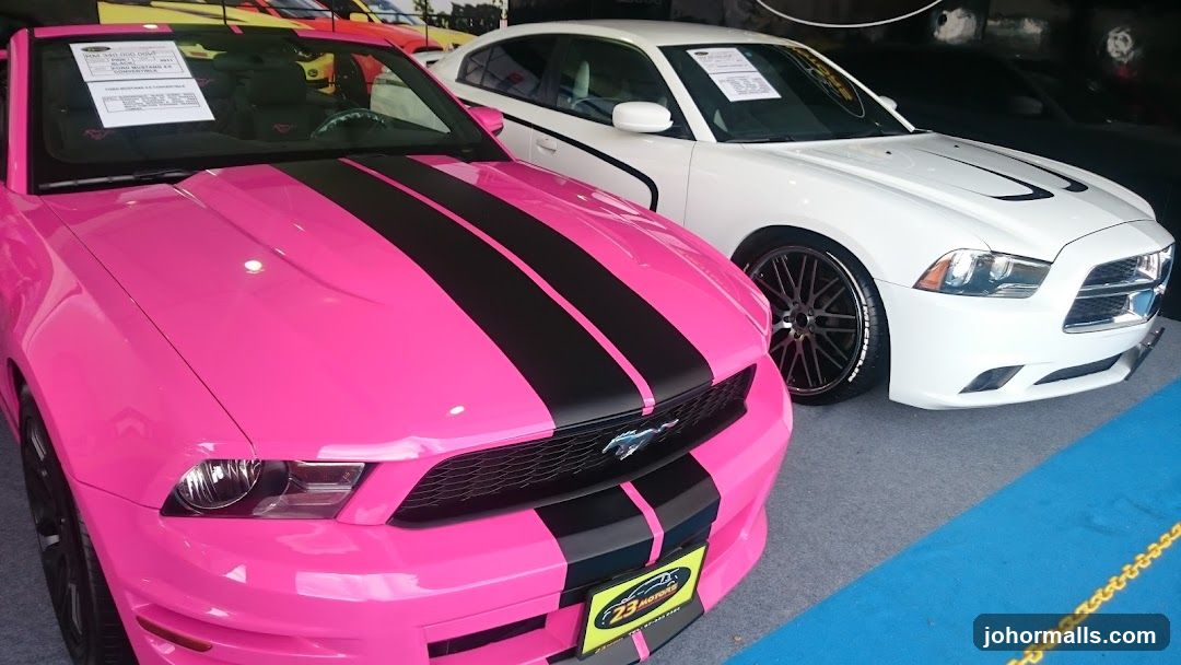 Two Cars on Display
