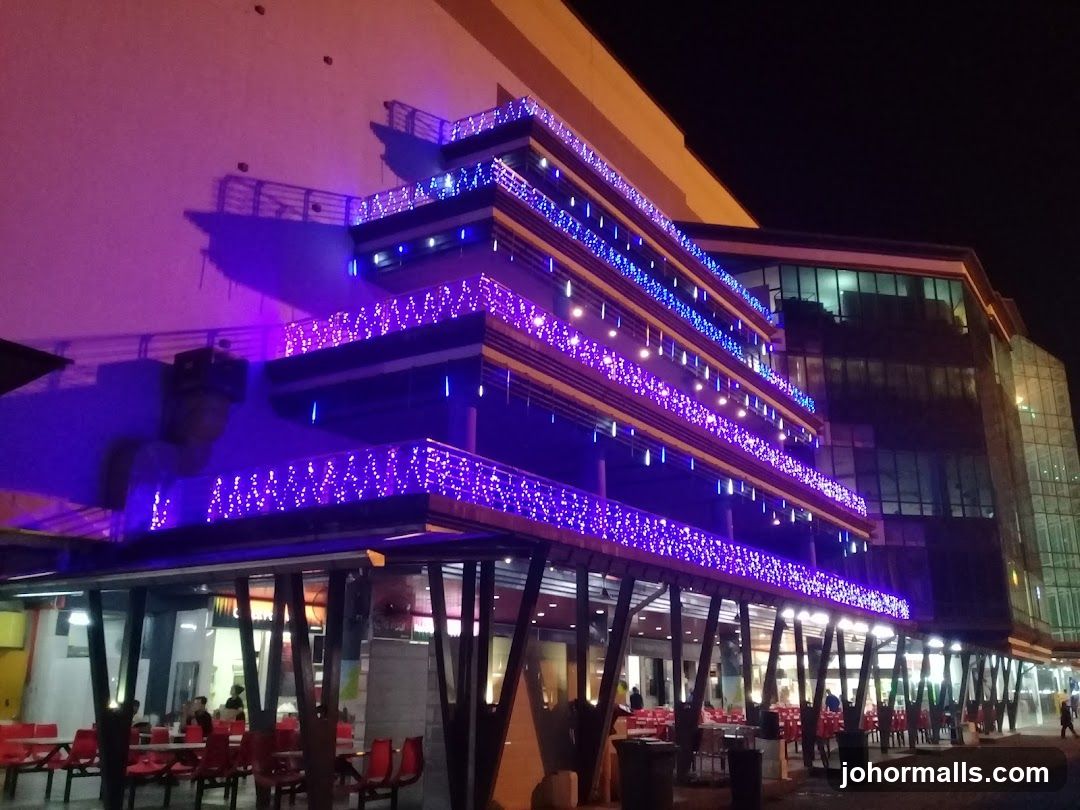 Modern Building with Festive Lights