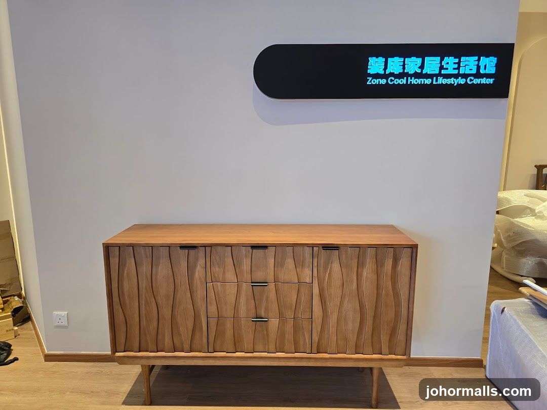 Wooden Cabinet with Sign