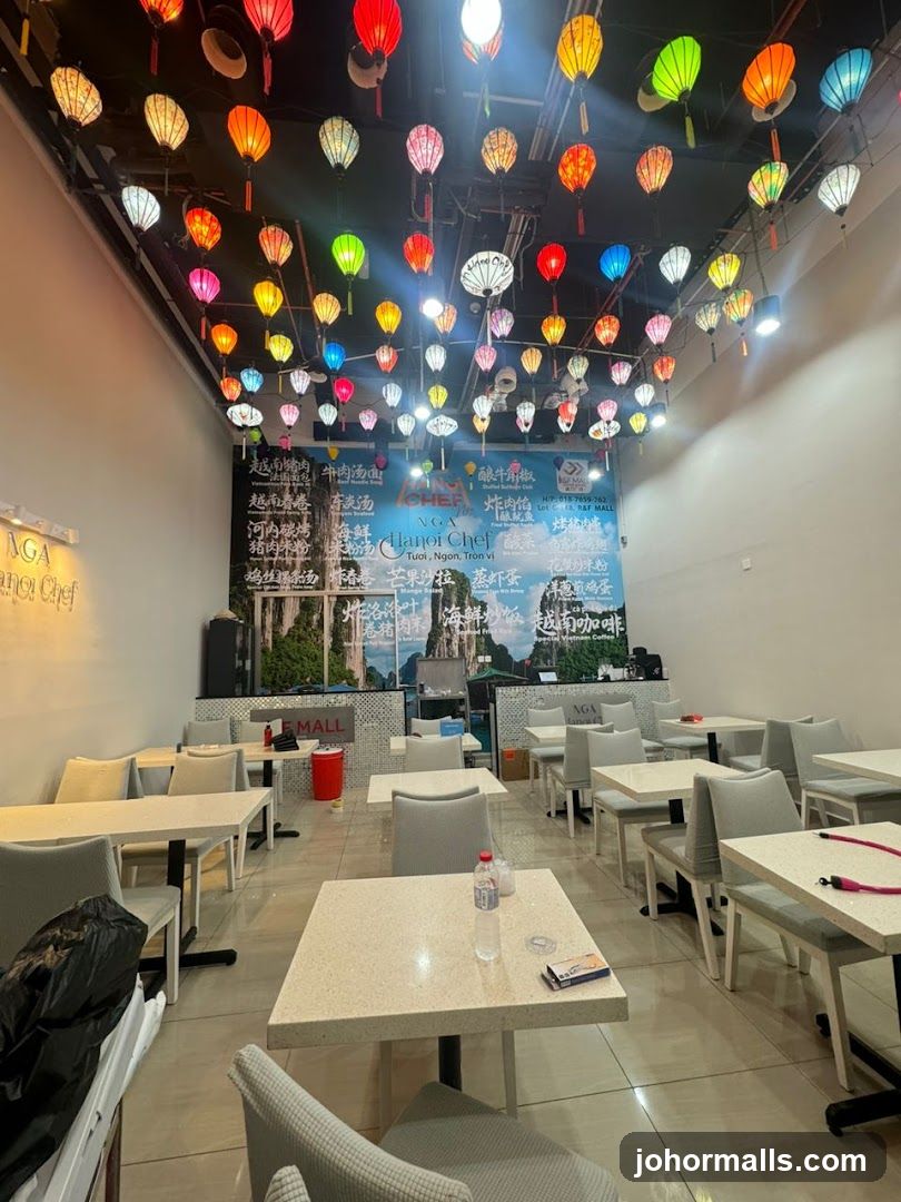 Restaurant Interior with Lanterns