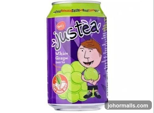 Yeo's Justea White Grape Green Tea Can