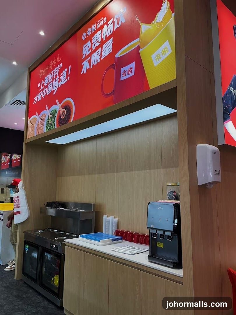 Restaurant Interior with Beverage Promotion