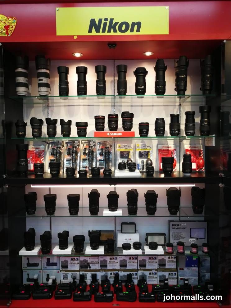 Camera Lenses and Accessories Display