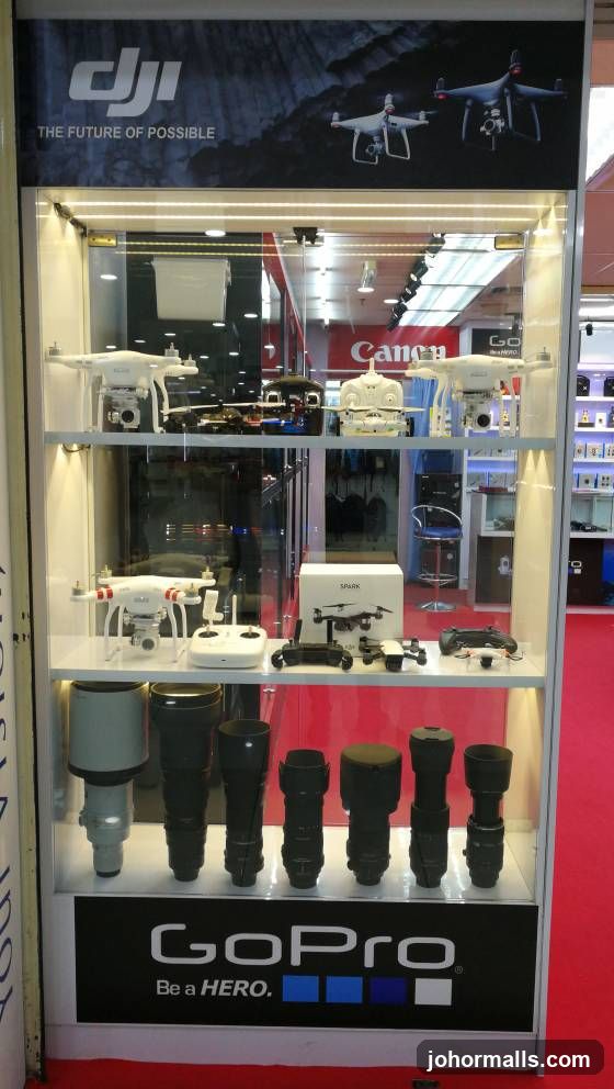 Drones and Camera Lenses Display
