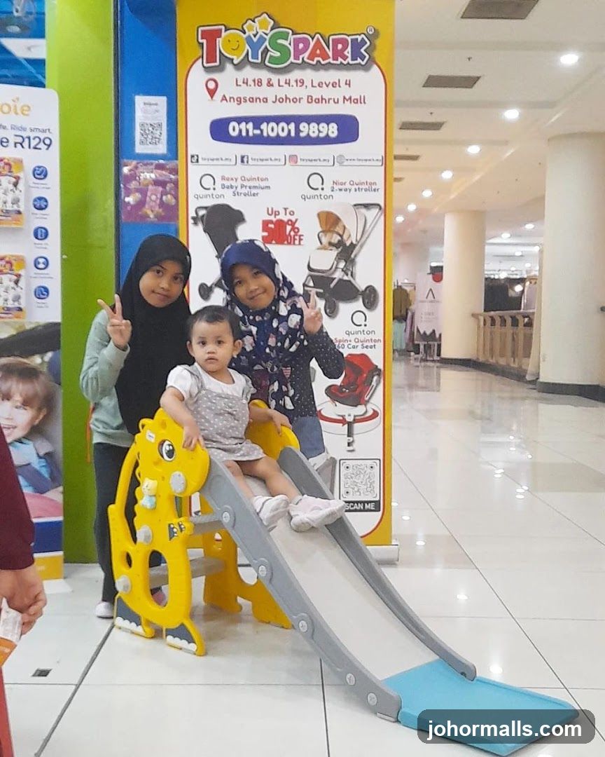 Children Posing with a Toy Slide