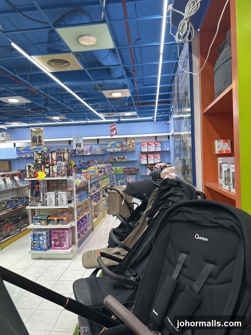 Strollers and Toys in a Store