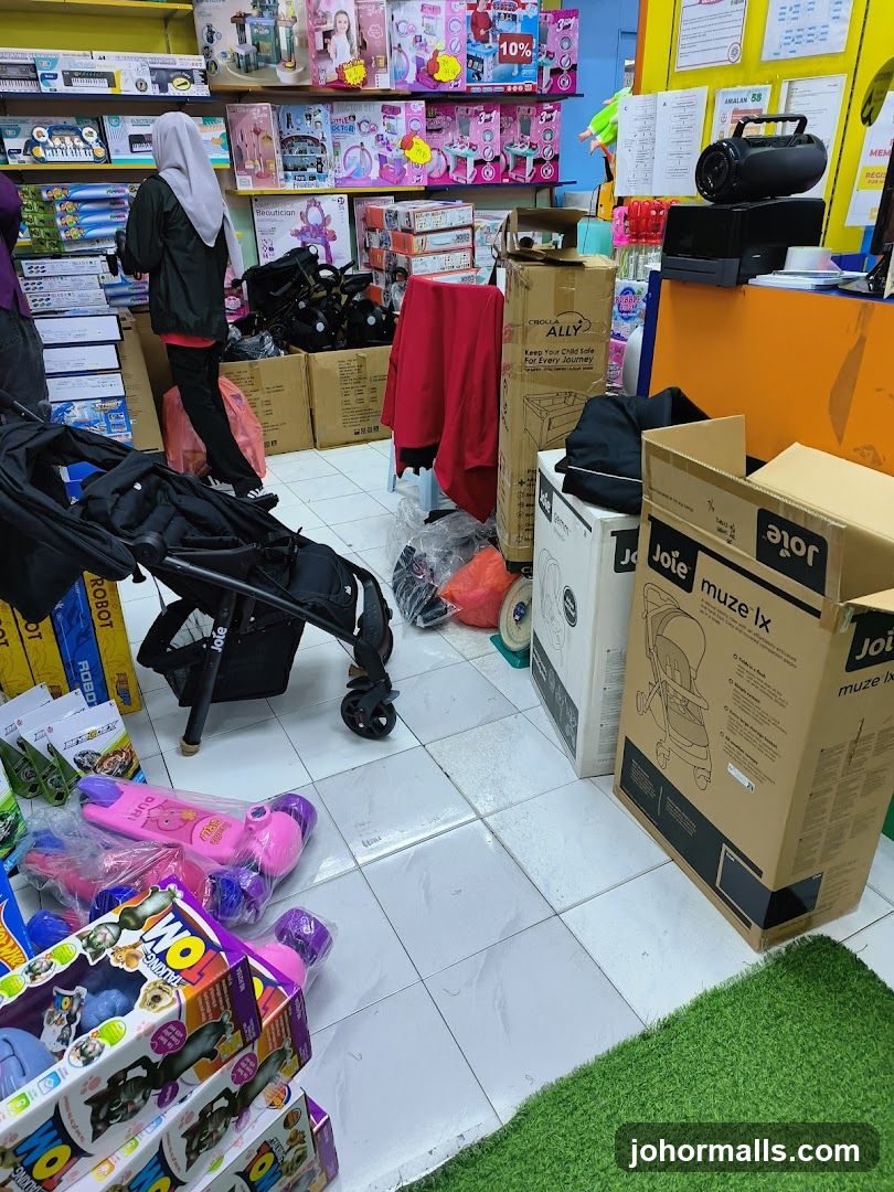 Store Interior with Toys and Strollers