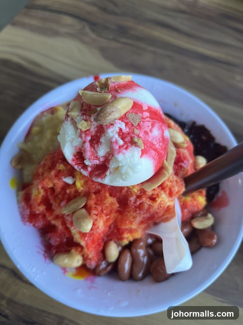Ice Cream Dessert with Peanuts