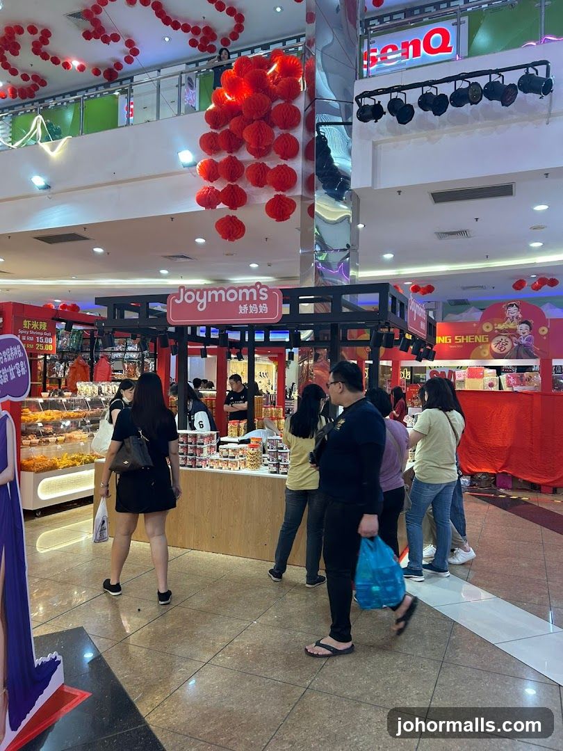 Mall interior with festive decorations