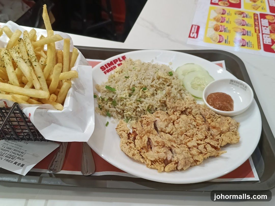 Fried Chicken with Fries and Fried Rice