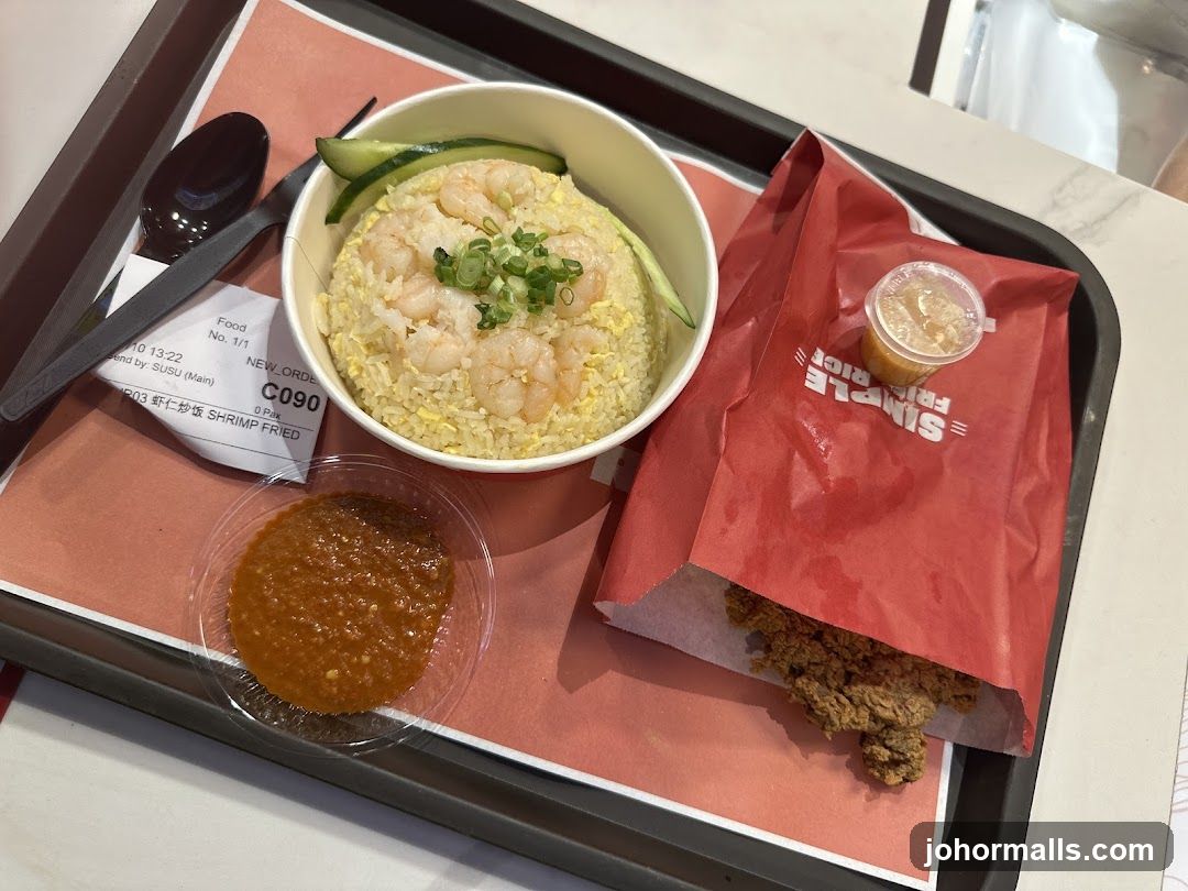 Shrimp Fried Rice and Fried Chicken