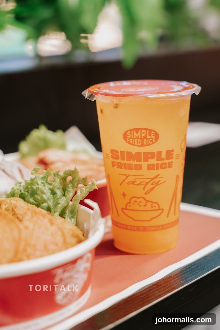 Orange Drink and Fried Food