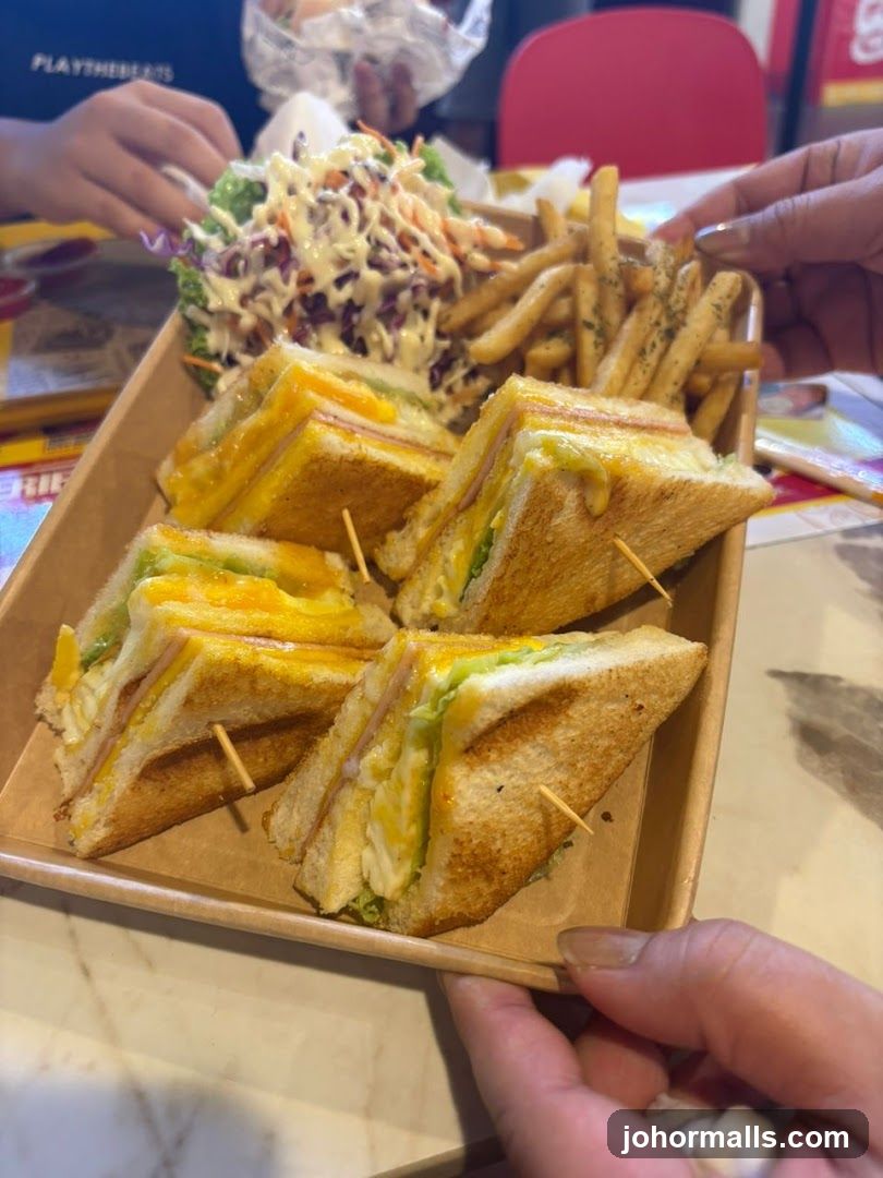 Club Sandwiches and Fries