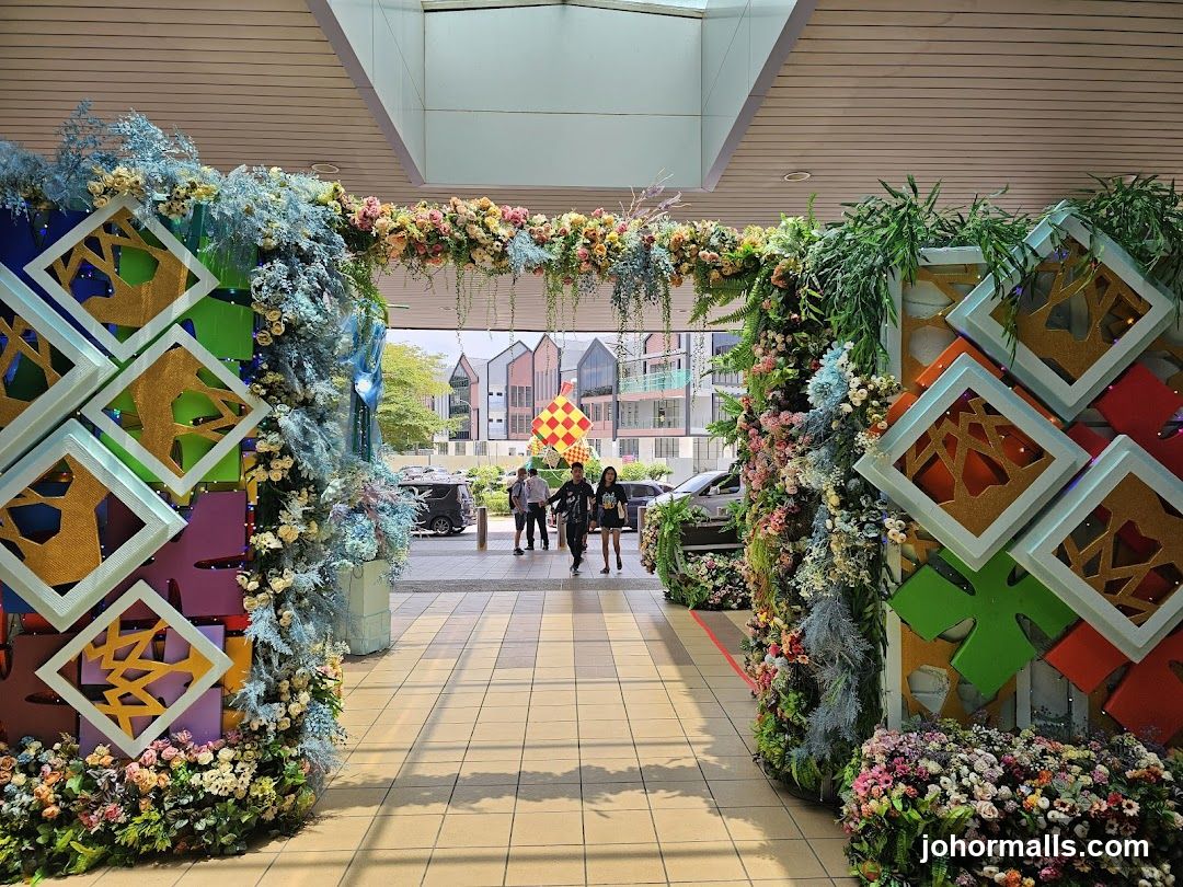 Decorative Archway with Flowers and Geometric Shapes