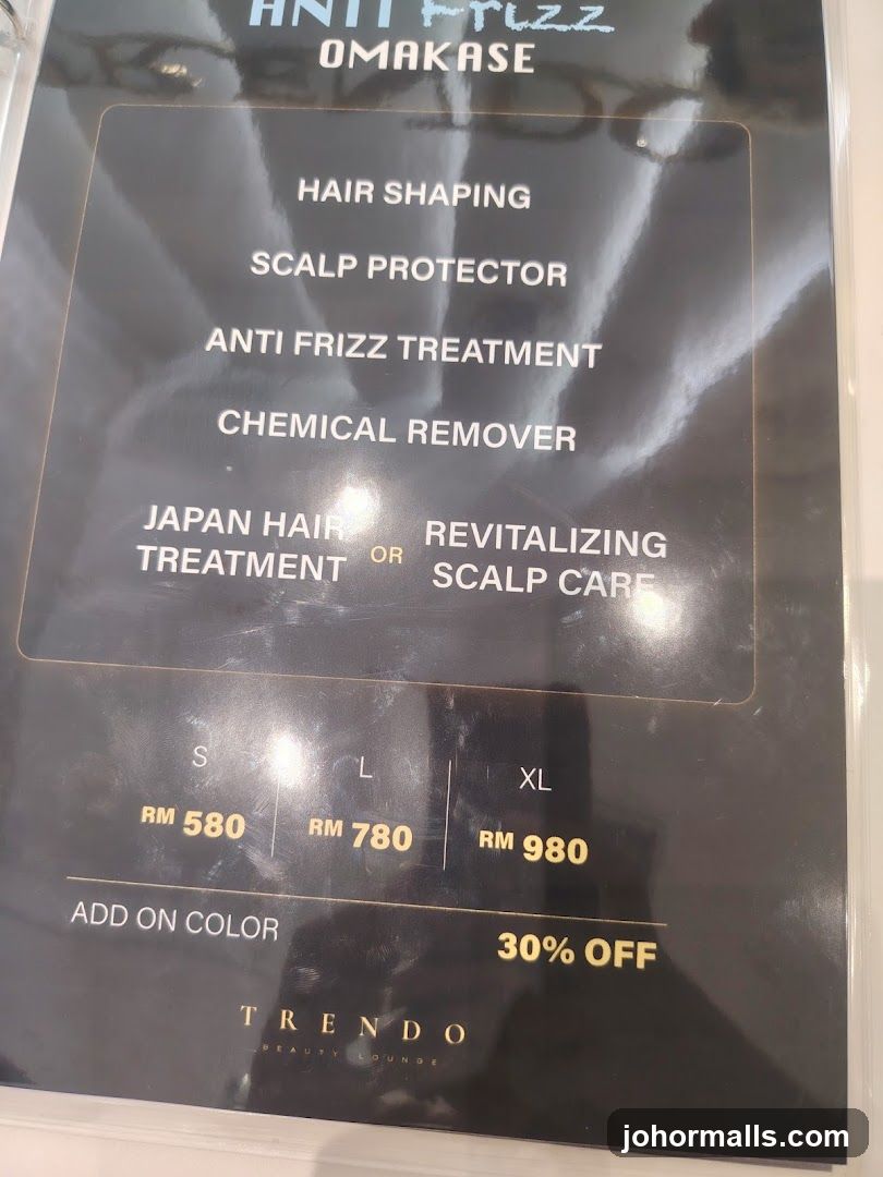 Trendo Beauty Lounge Menu