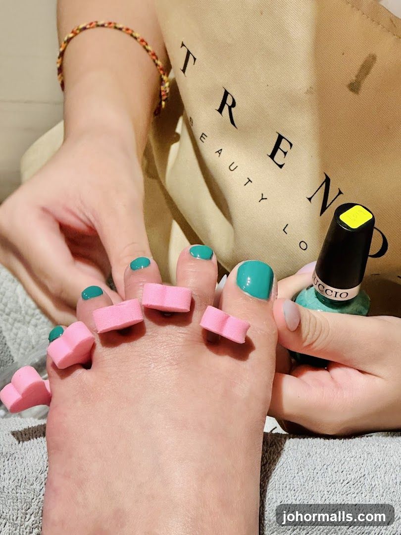 Pedicure in progress