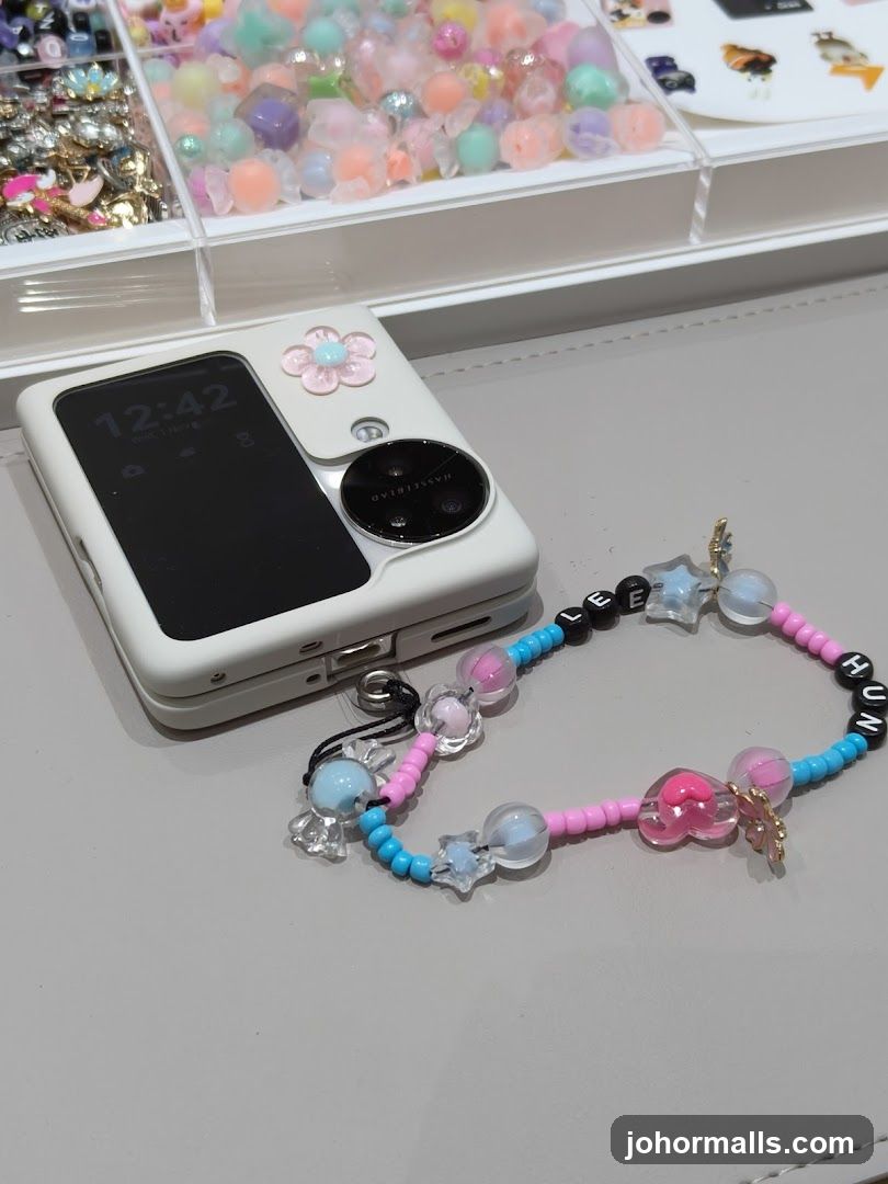 Beaded Bracelet and Phone Charm