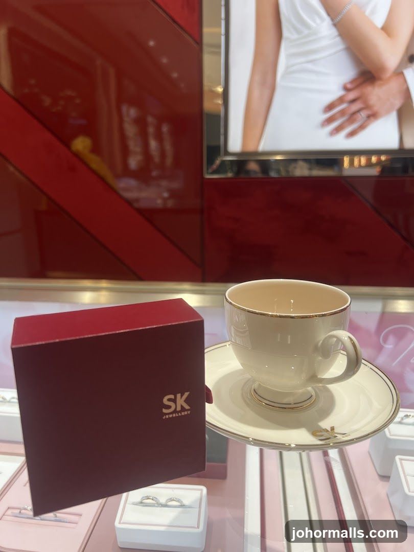 Jewelry Display with Tea Cup