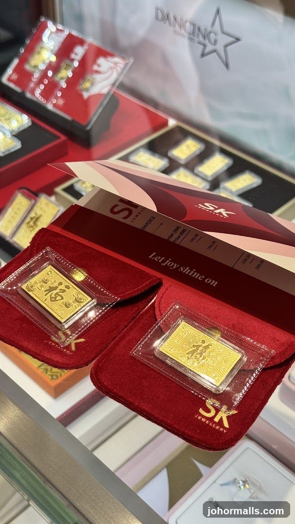 Gold Bars and Jewelry Display