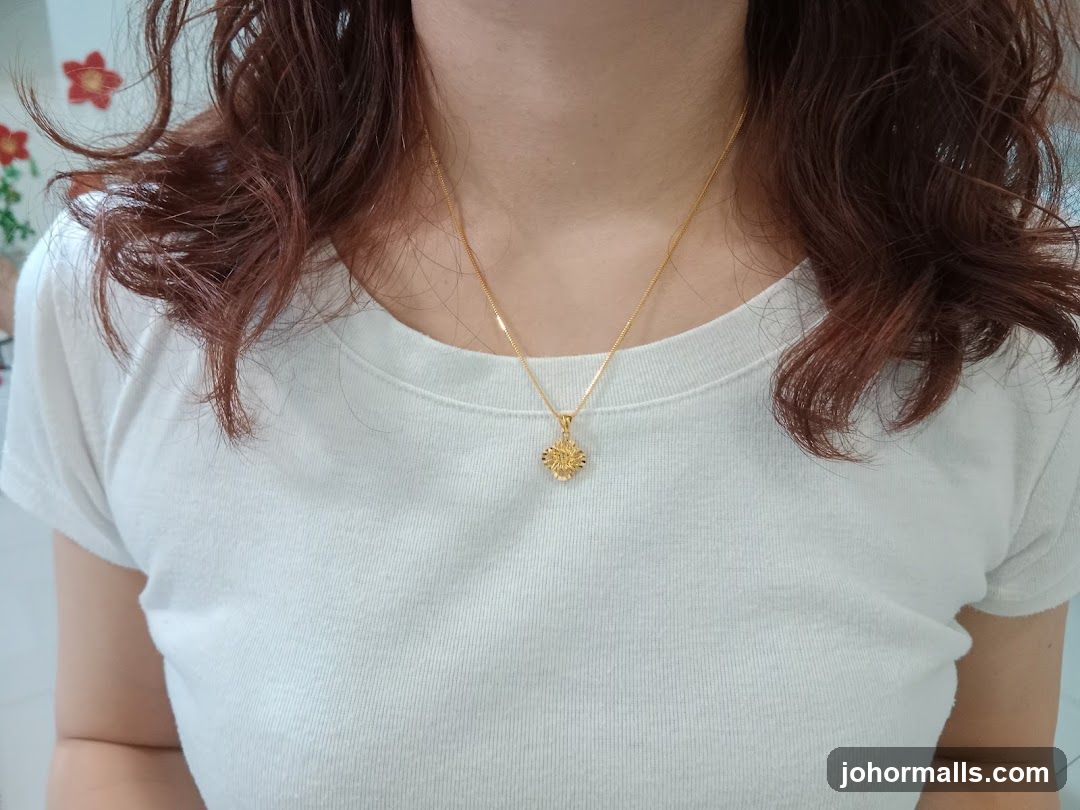 Gold Sunflower Pendant Necklace