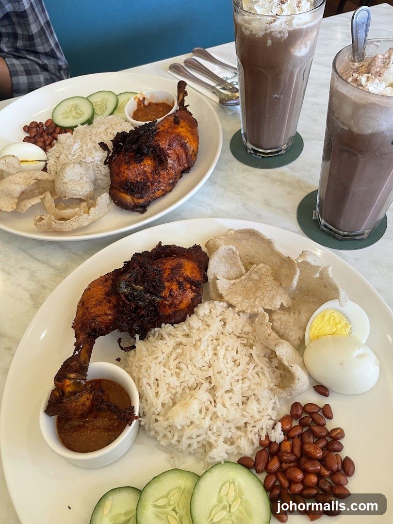 Nasi Lemak with Drinks
