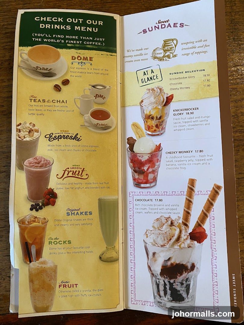Drinks Menu & Sweet Sundaes